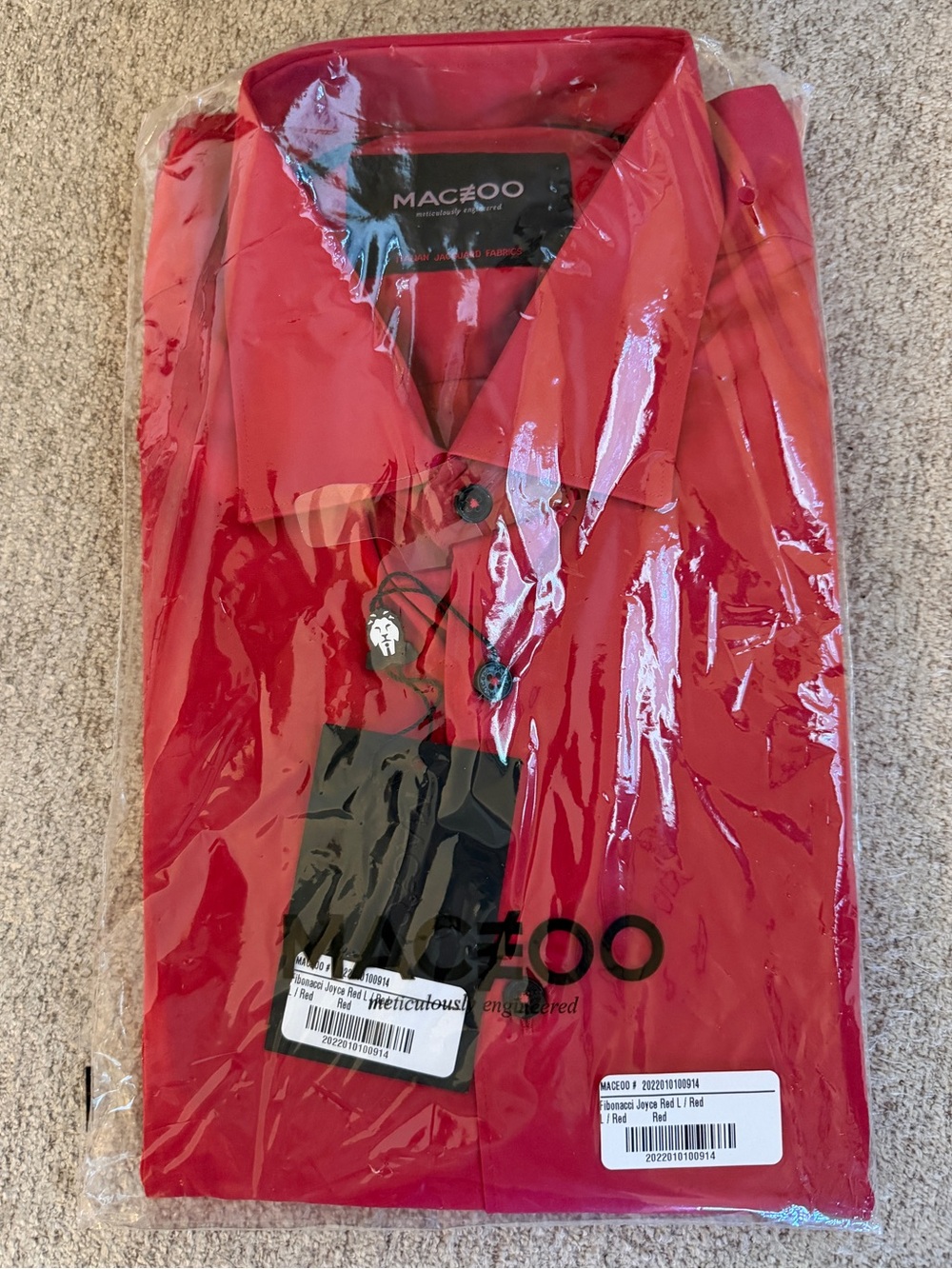 MACEOO Men’s Red Dress Shirt